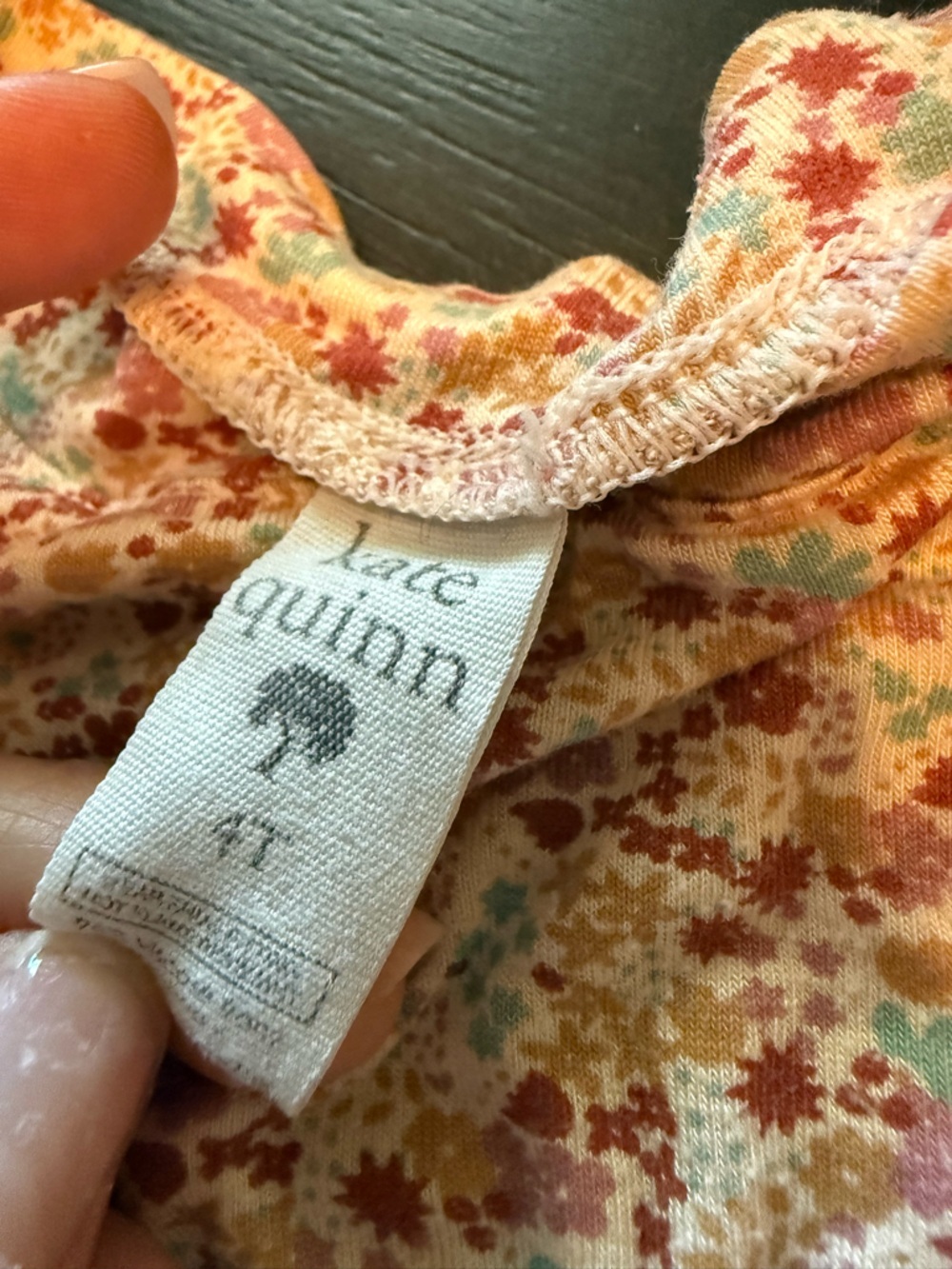 Kate Quinn Organics pajamas 2 piece set boho floral size 3 or 4T - Picture 2 of 4